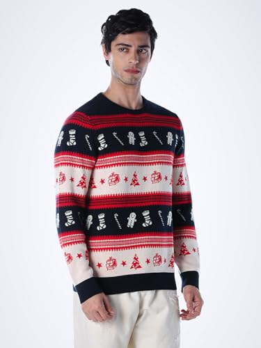 Jack & Jones Men Regular Fit Red Sweater