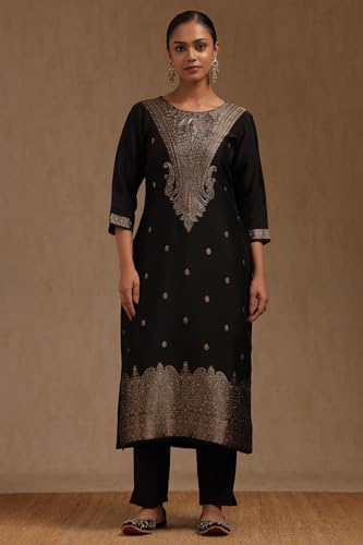 Soch Women's Organza Salwar Suit Set (OWA5CD22378_Black