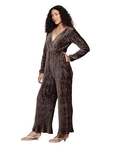 Label RITU KUMAR Brown Caren Velvet Jumpuit