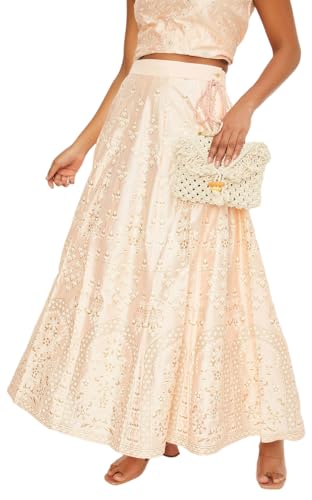 Max Women Floral Printed Flared Skirt (SKT41011PEACH)_XL