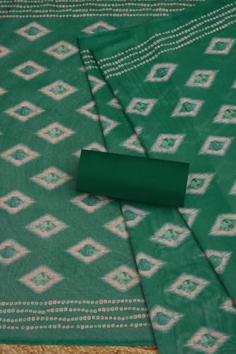 Soch Womens Teal Tissue Shimmer Checkered Unstitch Dress Material With Zari