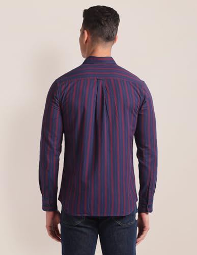 U.S. POLO ASSN. Mens YD Oxford Stripe FS Shirts (USSHTO2145_Red_2XL)