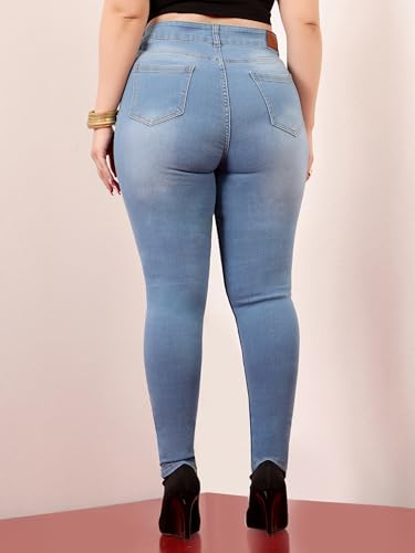 Miss Chase A+ Women's Skinny Fit High Rise Regular Length Stretchable Denim Jeans (APSS19DEN08-27-31-40, Cobalt Blue, 40)
