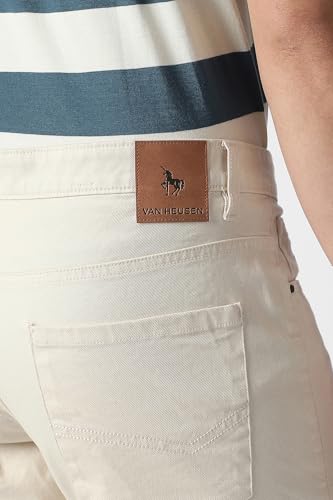 Men Cream Solid Trousers