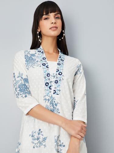 Max Women's Cotton Blend Kurta Set (CTKST54022_Off White