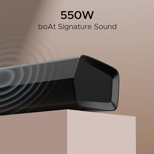 boAt Aavante Bar Azure Pro, 550 W Sound, 5.1CH with Wireless Rear Satellite Speakers, EQ Modes, BTv5.4,Multiple Ports, Master Remote, Bluetooth Sound Bar, Home Theatre Soundbar Speaker (Premium Black)