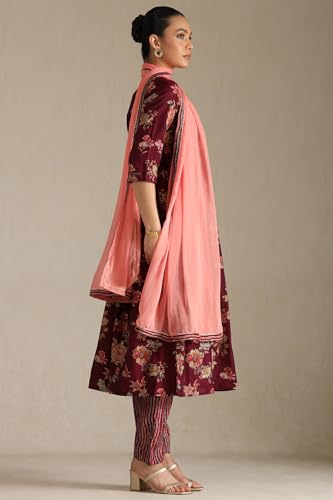 Soch Women's Viscose Blend Salwar Suit Set (EWS5CD21971_Wine