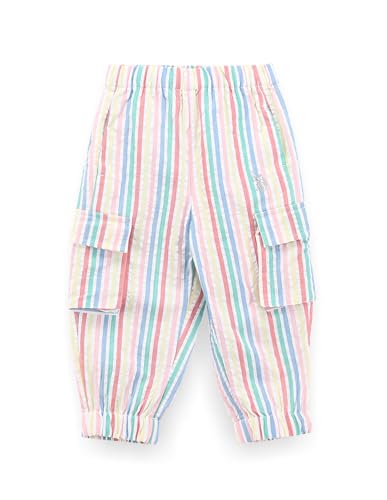 U.S. POLO ASSN. Girls Vertical Stripe Cotton Joggers White