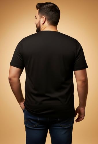 Khakey Men's Half Sleeve Round Neck Pure Cotton Plus Size T-Shirt| Black and Maroon Tshirt | Pack of 2