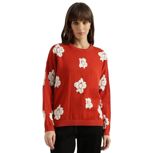 United Colors of Benetton Round Neck Floral Textured Sweater (Size: XXL)-25A1099W3172I0J2
