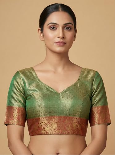 MIMOSA Women’s Green Art Silk Saree Woven with Zari Tissue | Kanjivaram Style Saree | Rich Pallu & Tassels | 6.2 Mtrs
