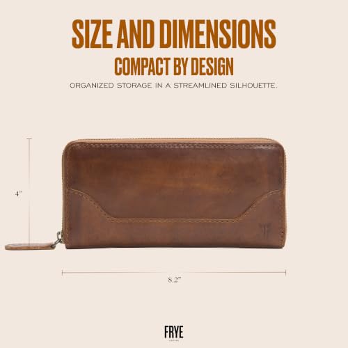 Frye Women's Melissa Zip Wallet, Cognac, One Size