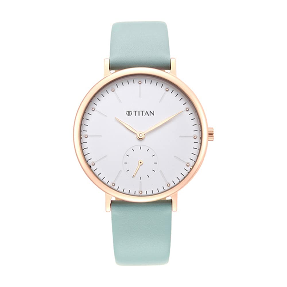 Titan Women Metal Analog White Dial Watch-95142Wl01/Np95142Wl01, Band Color-Blue