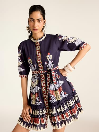Label RITU KUMAR Navy Mariela Short Dress