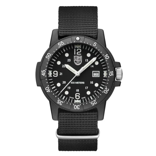 Luminox - Sea Bass X3.BZ01.1 - Mens Dive Watch - Watches for Men - 44mm - Swiss Quartz - 100M Water Resistant - Mineral Crystal - CARBONOX Case - Always Visible - Swiss Made