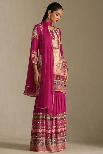 Soch Women's Crepe Salwar Suit Set (OWA5CD22210_Fuchsia