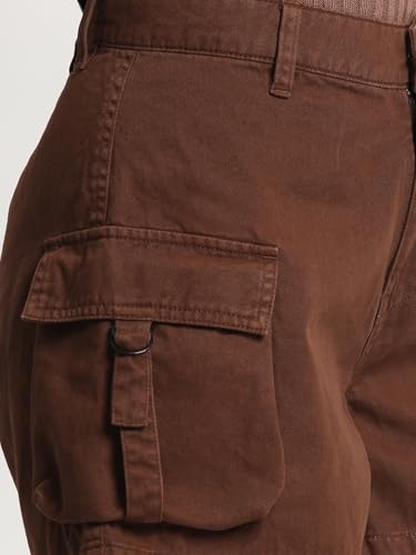BENE KLEED Shorts for Women|Women Chocolate Brown High Rise Solid Cargo Shorts | 100% Cotton Trendy and Comfortable