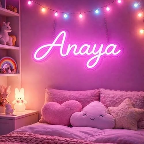 Customize Kids Name Neon LED Light Custom Name Wall Light for Bedroom Playroom Nursery Birthday Party Decor Neon Sign Wall Art Gift for Kids Room