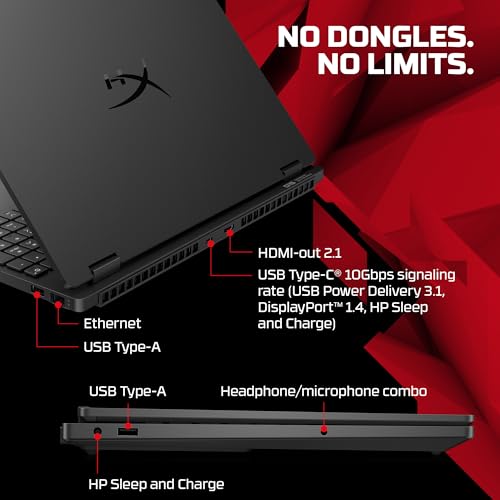 HP HyperX OMEN 15, AMD Ryzen 7 260, 8GB-RTX 5050, 24GB DDR5 (Upgradeable), 1TB SSD, 180Hz, 2.5K, 500 nits, 3ms resp time, 15.3''/38.9cm, Win11, Office24, Black, 2.42kg, gb0038AX, RGB, AI Gaming Laptop
