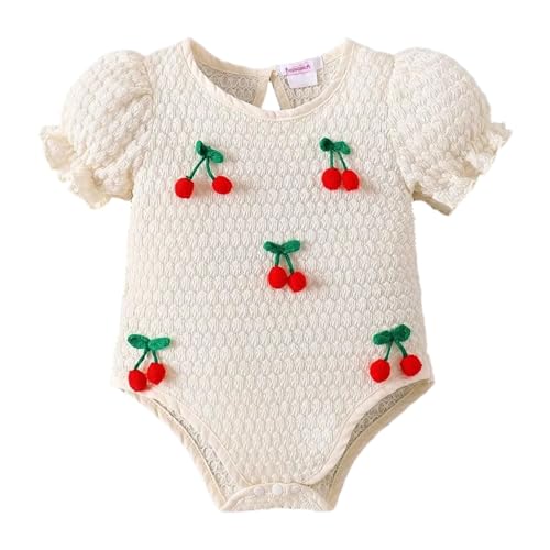 Hopscotch Cherry Applique Textured Onesie (12-18 Months)