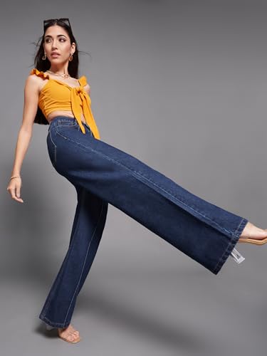 Miss Chase Women's Skinny Fit High Rise Regular Length Stretchable Denim Jeans (MCSS18DEN02-19-494-36, Ink Blue, 36)