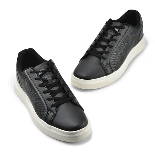 Woodland Men's Black PU Sneakers-9 UK (43EURO) (OSNK 4990023)