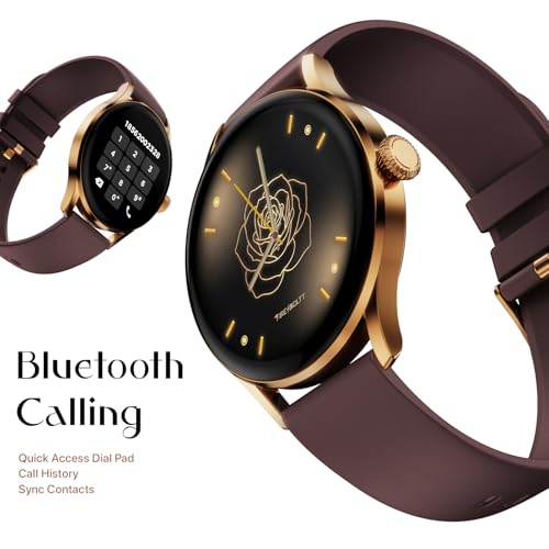 Fire-Boltt Glitz Women Smart Watch with 1.19” AMOLED Display, Bluetooth Calling, Rotating Crown, Always On Display, 1000 Nits Brightness, IP68 Waterproof Mocha Brown