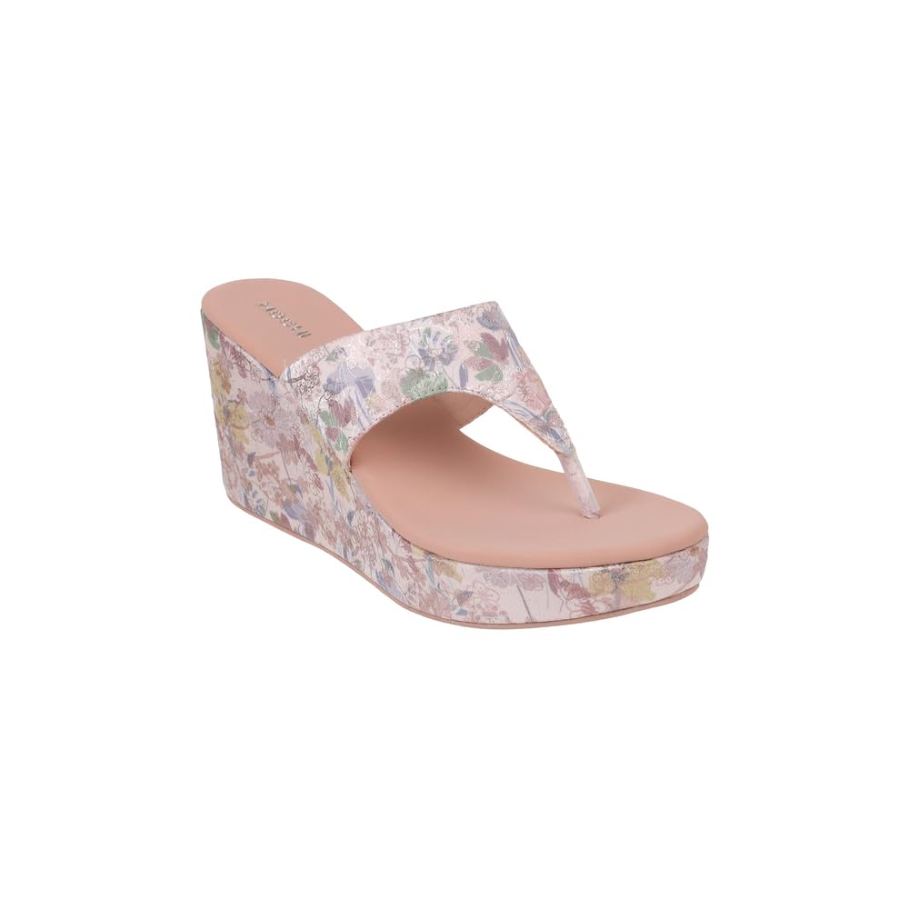 Mochi Women Peach High Wedge Heel Fashion Slip-on Sandal UK/5 EU/38 (34-275)