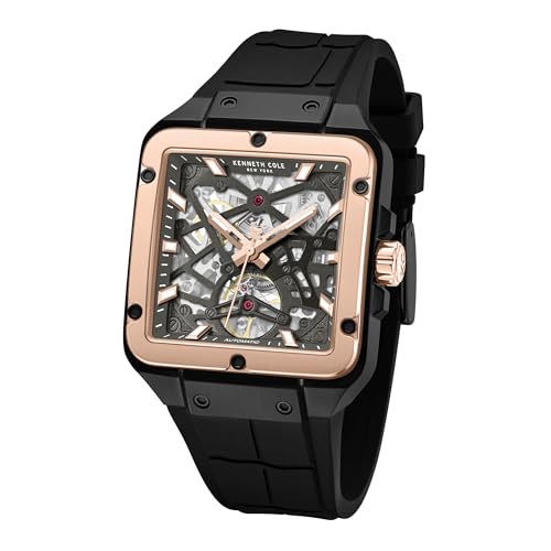 KENNETH COLE Automatic Drop 2 Gun Round Dial Men's Watch | Silicon Strap Material | Watches for Man | Watches for Men Analog - KCWGZ0065403MN