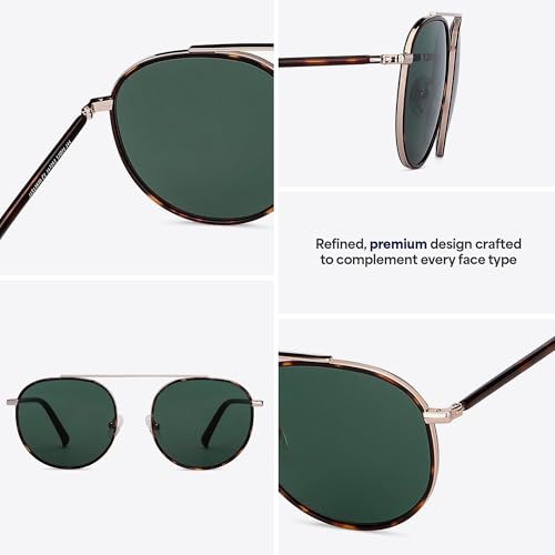John Jacobs | Gold Green Round | UV Protected Sunglasses | For Men & Women | Size - Medium | JJ S13870