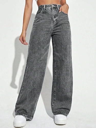 KOTTY Trendy Women Baggy Fit Jeans High Rise Wide Leg Cotton Blend-X2_KTTLADIESJEANS847M