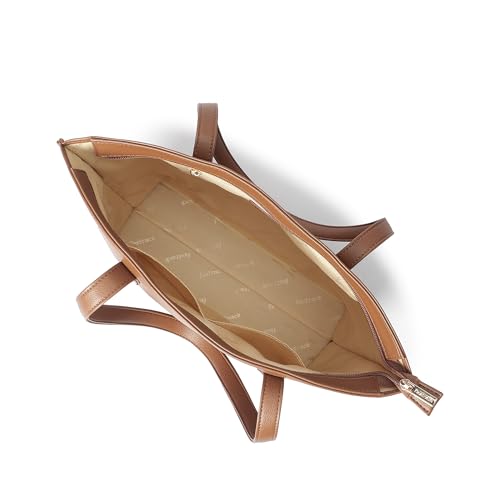 Fastrack Carrycore Tote | Tan Faux-Leather Women's Bag | Spacious Tote Bag with Zipper Closure & Utility Pockets For Daily Carry| Eligible For 14" Laptop