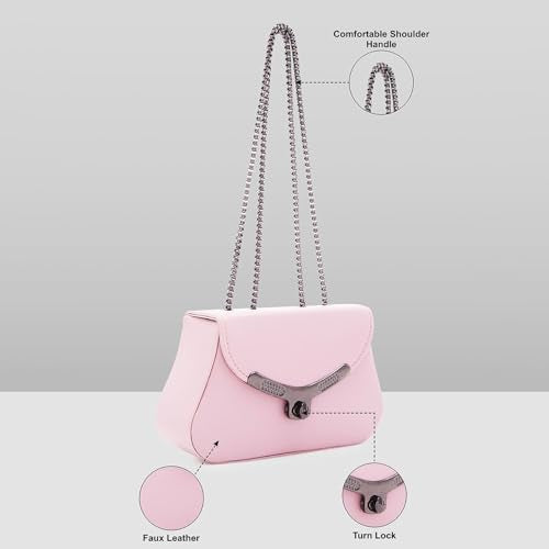 Caprese Miko Medium Sling Bag for Women with Adjustable Strap & Specious Compartment | Versatile Handbag with Turn Lock for Everyday Use, Travel, and Special Occasions (Lilac)