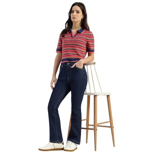 United Colors of Benetton Bootleg High Rise Bootcut Jeans (Size: 34) - 26P4ST5E9787I901 Blue