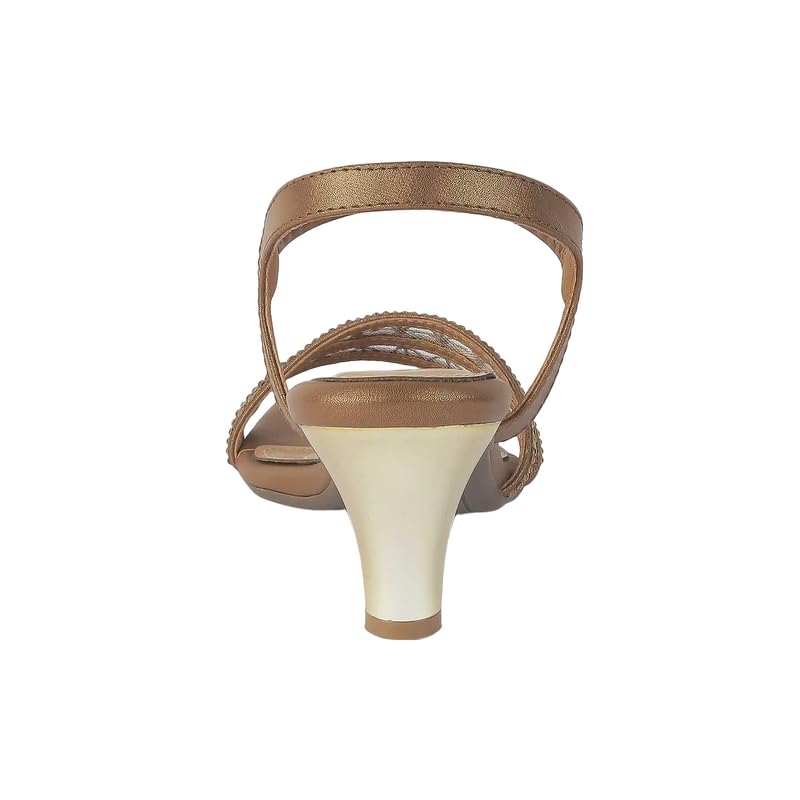 tresmode Glitz Women's Bronze Dress Heel Sandals in Size 4 UK / 37 EU