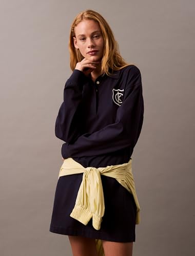 Calvin Klein Jeans Women's Cotton Classic Above The Knee Casual Dress (47B208G501_Baritone Blue