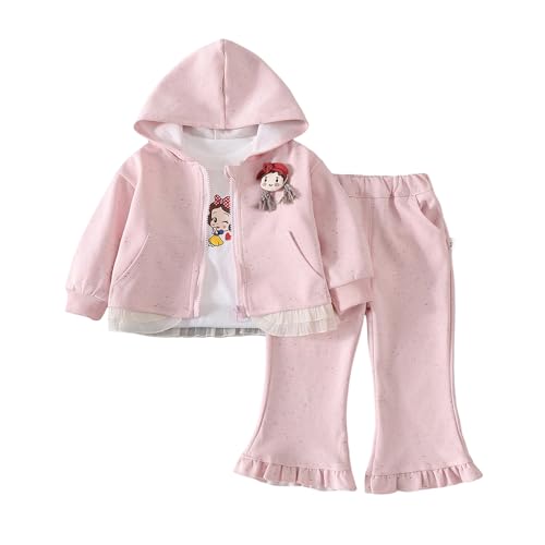Hopscotch Girls Full Sleeves Pink 3-Pc Snow White Pants Set For Ages (12-18 Months)