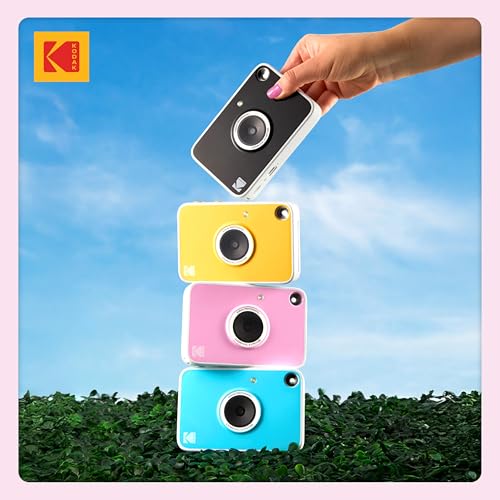 Kodak Printomatic+ Full Color Instant Print Digital Camera Gift Bundle + Case + Zink 2x3 Sticky Back Photo Paper 20pk + Album + Sticker Sets + Sticker Frames + Hanging Frames + Markers - Pink
