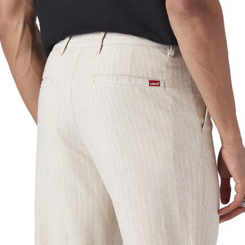 Levi's Men's Cream Authentic Relaxed Fit Mid Rise Linen Chinos