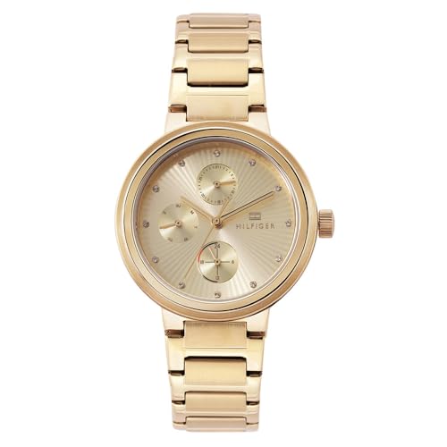 Tommy Hilfiger Quartz Champagne Dial Golden Stainless Steel Strap Analog Watch for Women