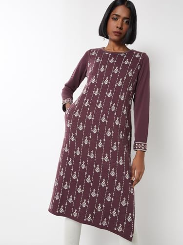 Max Women's Acrylic Regular Kurta (BBWKWI25EN_Violet