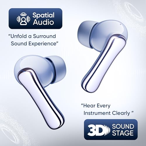 Mivi SuperPods Halo [Flagship Launch], 35dB ANC in Ear Ear Buds Wireless, Spatial Audio, 60HRS Battery,13mm Drivers, IPX4, v5.4 Bluetooth Earbuds with Mic