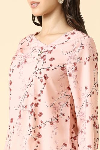 Women Pink Print Formal Top