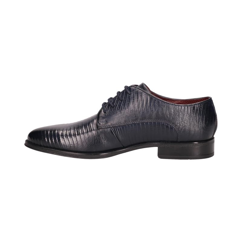 Bugatti Zavinio Dark Blue Leather Mens Derby Shoes - UK 12