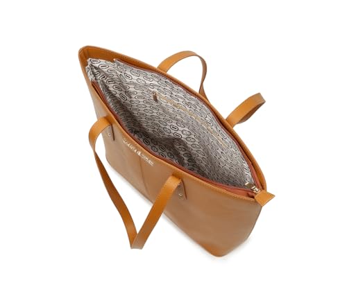 LOUIS STITCH Stylish Tan Tote Bag for Women | Ladies Oversized Shopper Tote Handbag with Zipper for Travel, College | LDB-VF1005-TOTTN