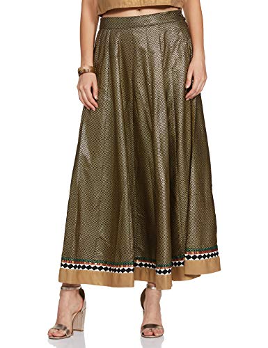 W for Woman Women's Full Skirt (17AUS55353-50726_Jet Black_WS)