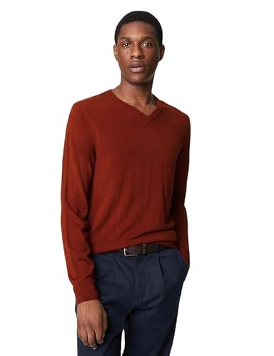 Marks & Spencer Pure Acrylic Plain V-Neck Jumper T307035IDEEP RED (S)