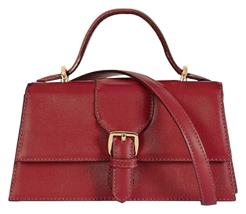 eske Willow Genuine Leather Womens Satchel (Wine)