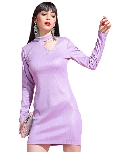 Tokyo Talkies Lavender Cut Outs Sheath Mini Dress