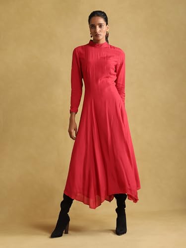 Ritu Kumar Fuschia Dress with Macrame Top